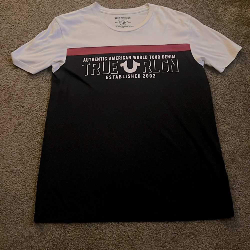 True Religion Logo Crew Neck T-Shirt Sz Medium